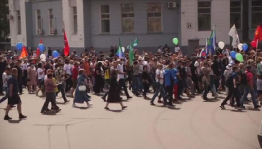 Пета поредна седмица продължават антиправителствени протести в Хабаровск
