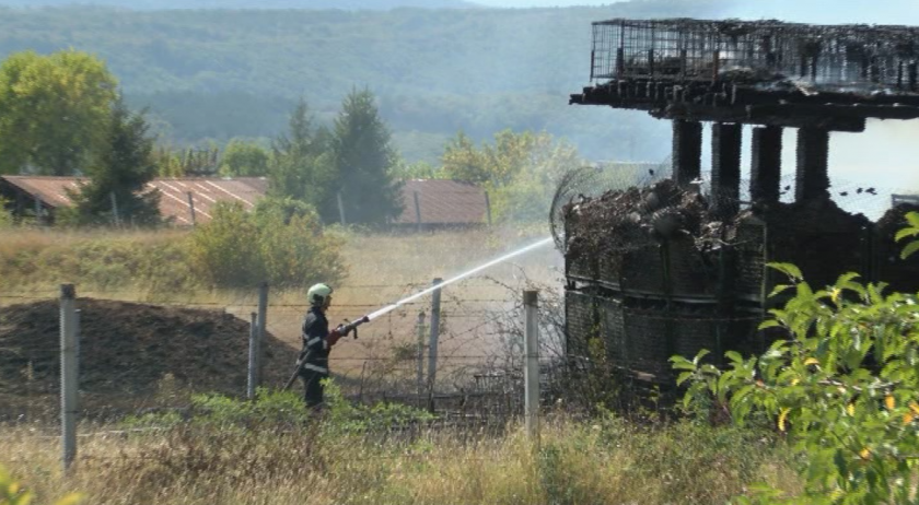 Пожар горя на учебен полигон на Националния военен университет във Велико Търново