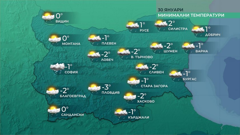 През нощта се очаква да вали