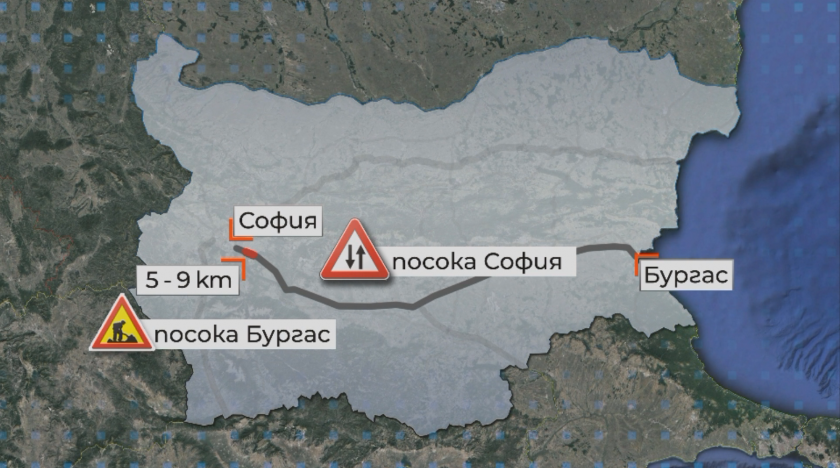 Авариен ремонт на АМ "Тракия" след катастрофата между тир и цистерна