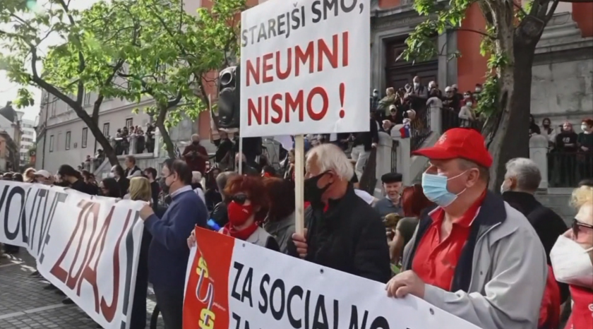 Мащабен антиправителствен протест в Словения. Стотици се събраха в столицата