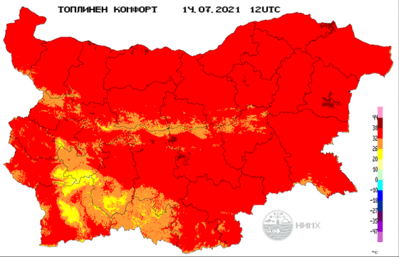 Отново дневните температури ще надхвърлят 35 градуса. Горещата вълна ще