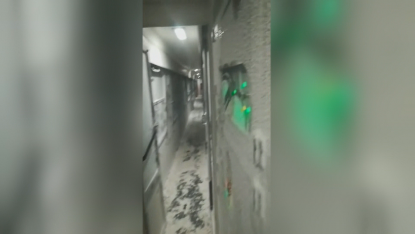 Сняг и студ в бързия влак Варна-София.Зрител ни изпрати клип,