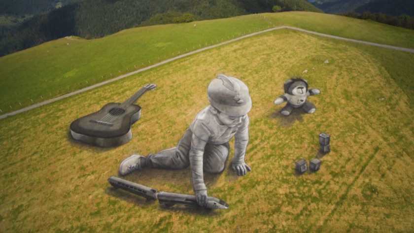 Гигантска рисунка върху ливада се появи в Източна Франция.Тя заема