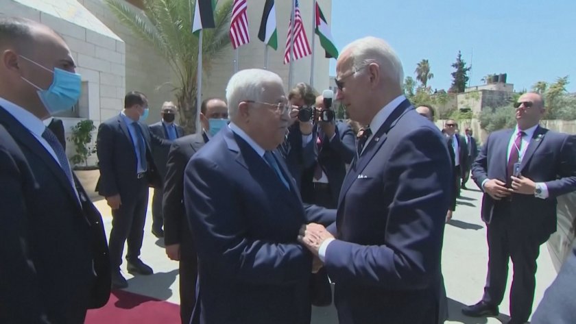 джо байдън срещна палестинския лидер махмуд абас