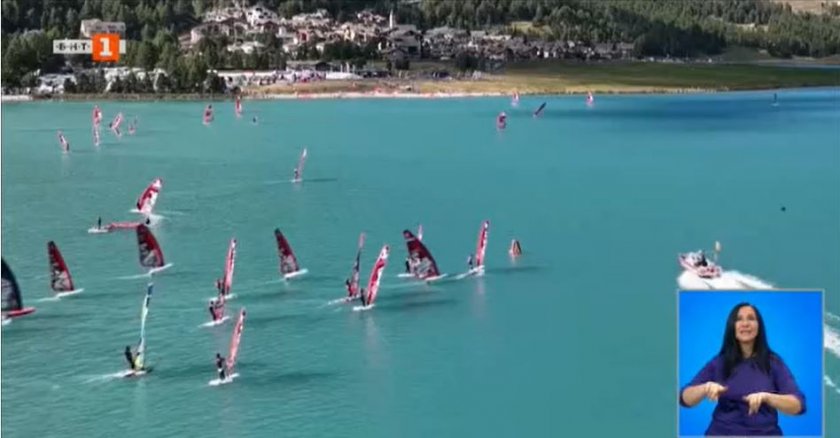 състезание уиндсърфинг проведе швейцарското езеро силваплана