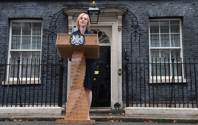 протести време речта новия британски премиер лиз тръс байдън разговаря късно нея