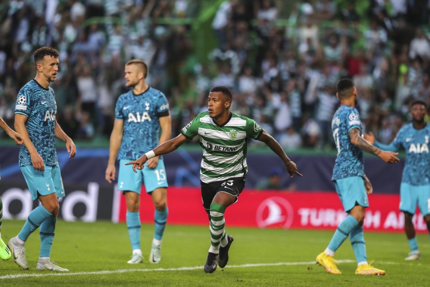 спортинг лисабон надви тотнъм два късни гола оглави групата шампионската лига