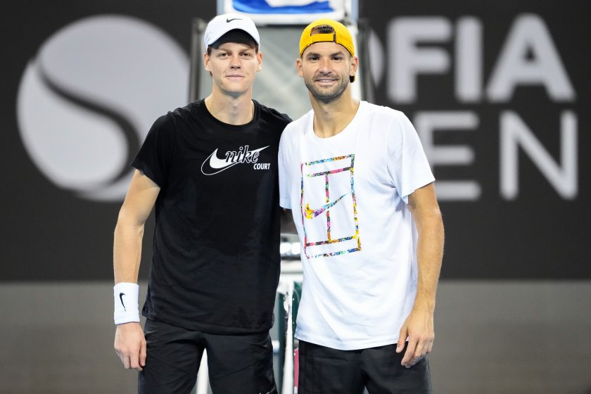 Най-добрият български тенисист Григор Димитров направи съвместна тренировка с италианеца