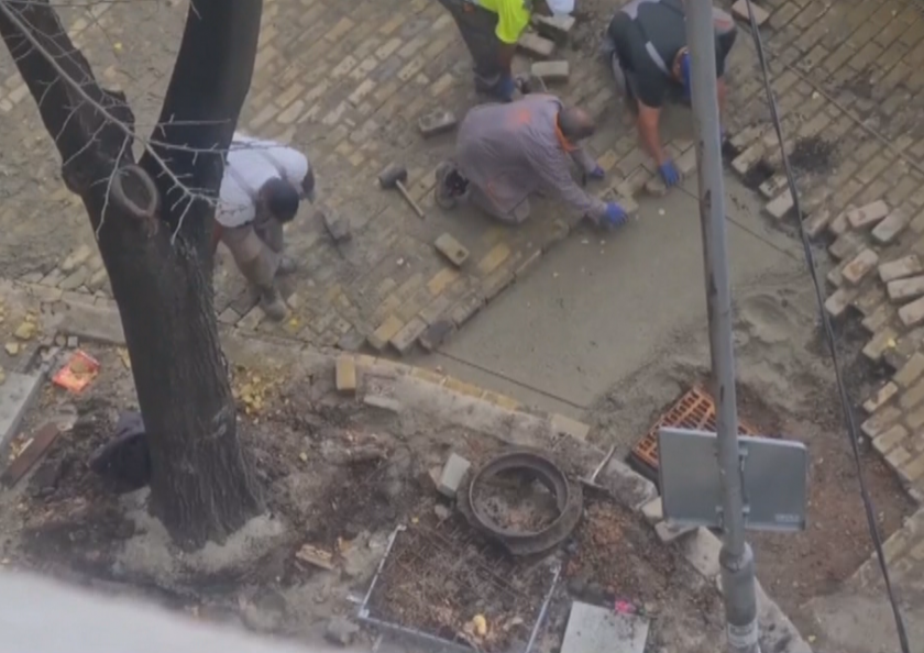 Злополучният ремонт на жълтите павета в София - преди ден