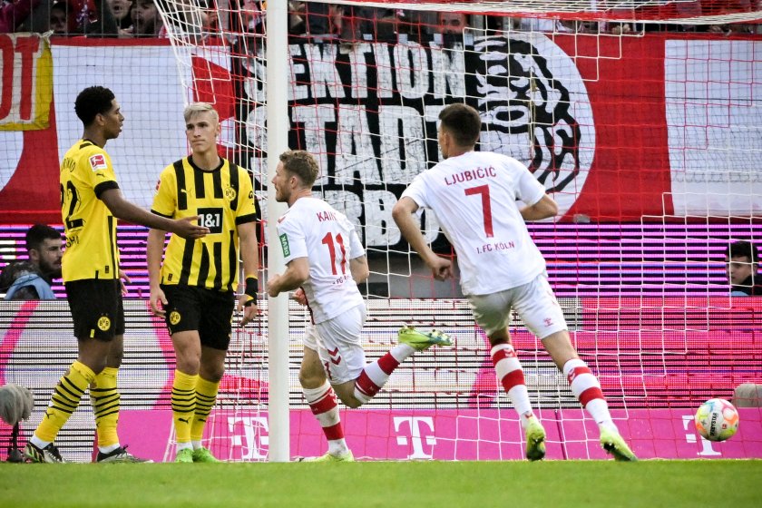 борусия дортмунд поведе накря загуби кьолн мач пет гола