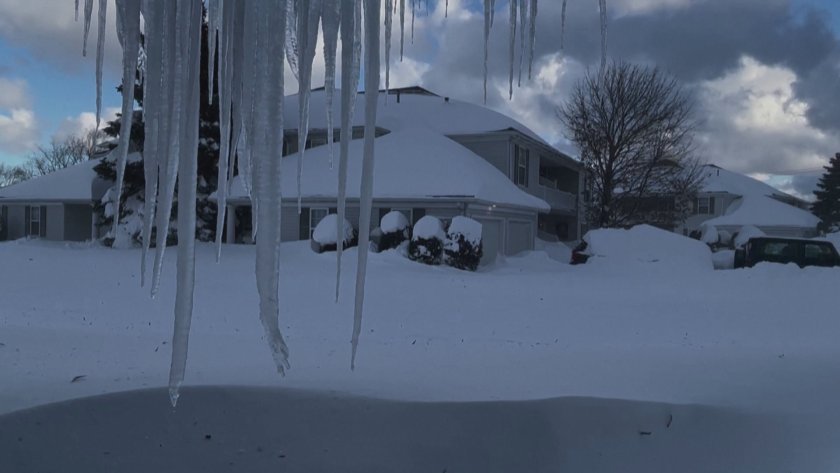 снежна покривка почти метра щата йорк снимки