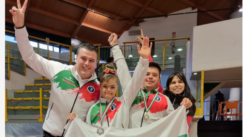 българия медал спортна гимнастика деца синдром даун