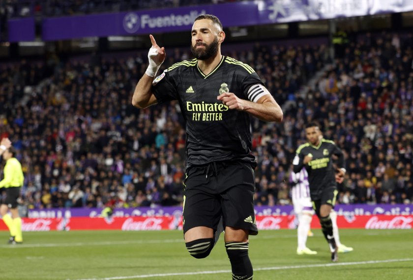 С два гола на Карим Бензема Реал Мадрид победи Валядолид с 2:0 като гост в мач от 15-ия кръг на испанското футболно първенство. 