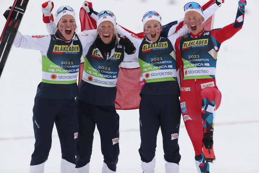 норвегия спечели женската щафета световното първенство ски бягане