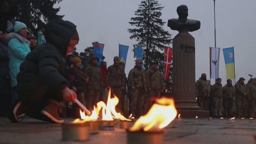 В Буча почетоха паметта на жертвите на руската агресия отпреди година