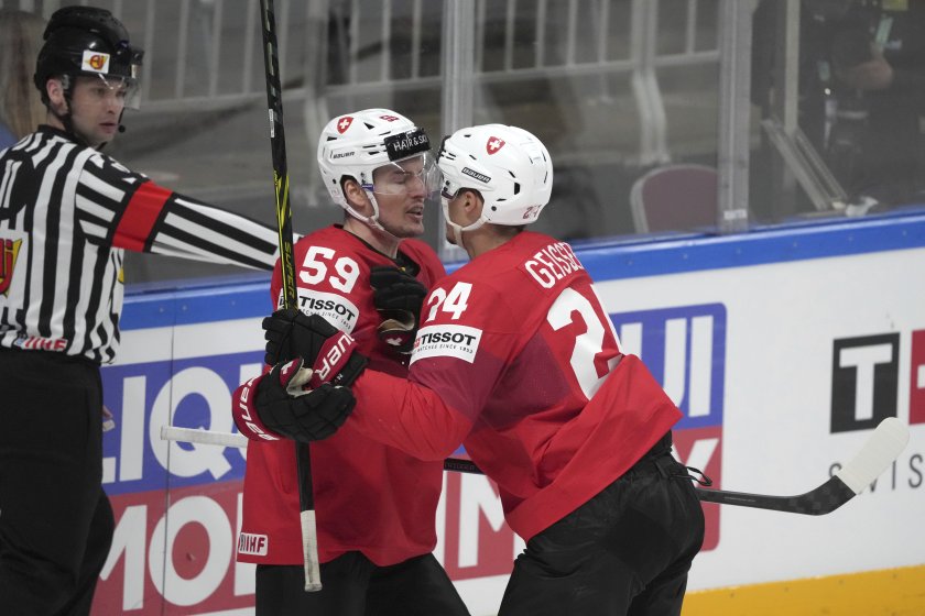 швейцария записа трета поредна победа суха мрежа световното хокей лед
