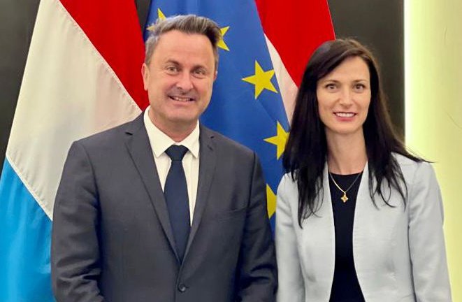Българският външен министър Мария Габриел и премиерът на Люксембург Ксавие