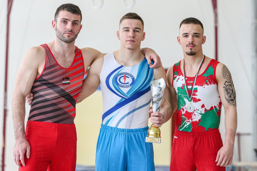 Част от българския национален отбор по спортна гимнастика - Теодор