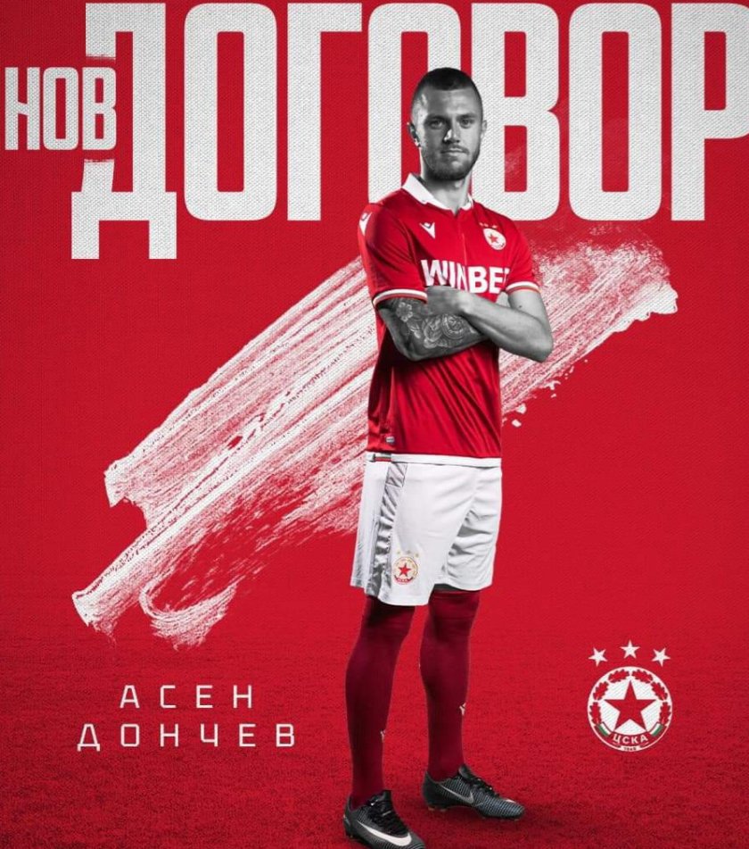 Защитникът на ЦСКА Асен Дончев бе преотстъпен на Пирин Благоевград, потвърдиха от "червения" клуб