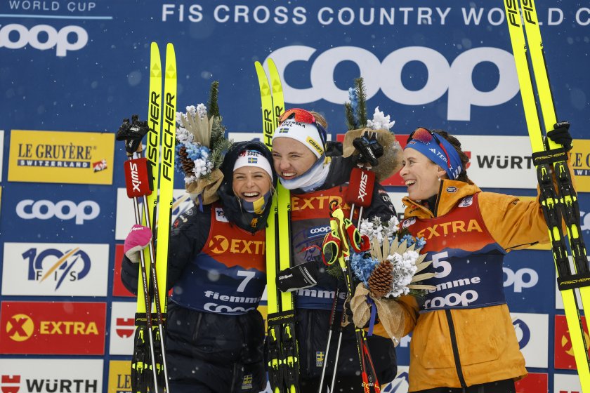 шведката лин сван спечели предпоследния етап тур дьо ски джеси дигинс остава начело подреждането