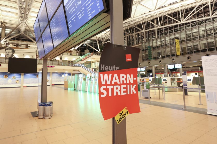 стачка германия отменени 1100 полета летища