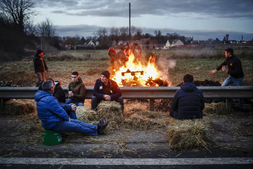 блокадите фермерите различни части европа продължават снимки