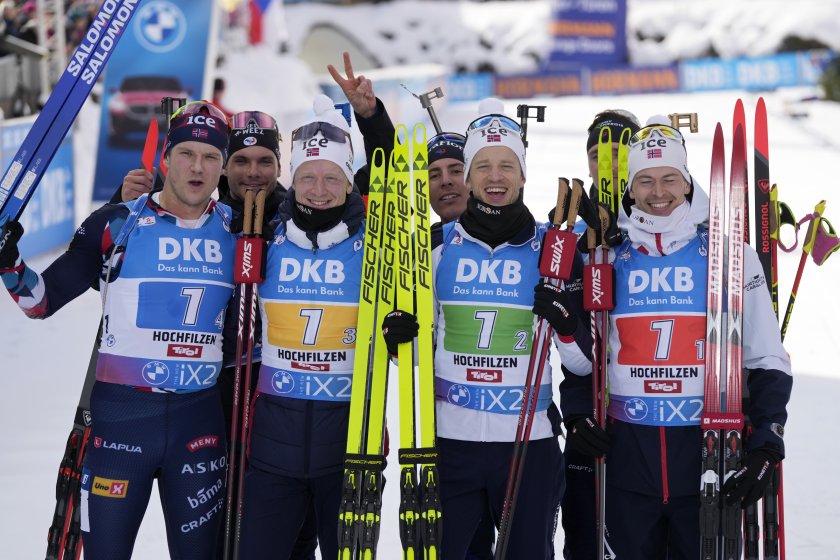 Норвегия спечели щафетата на 4 по 7.5 километра за мъже