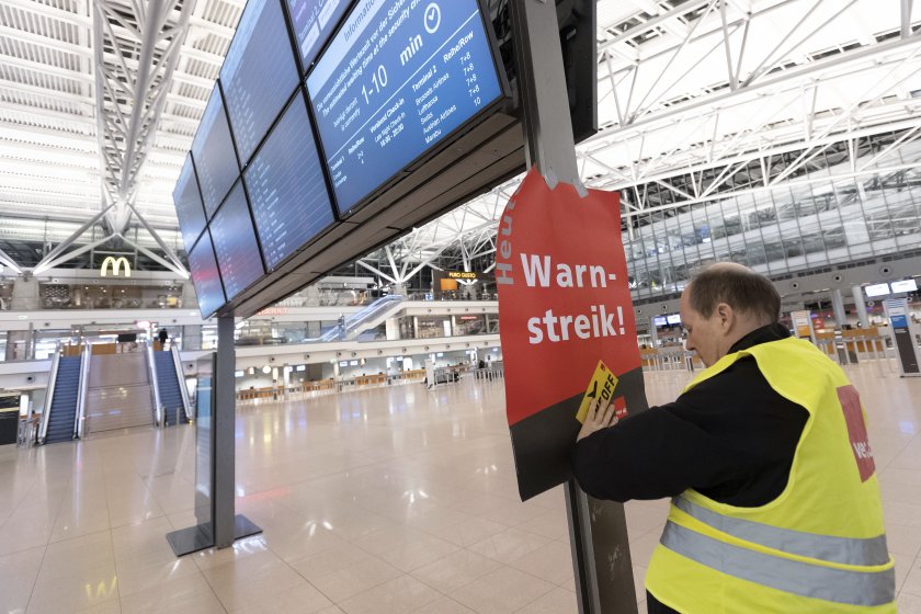 стачки летищата германия отменят полети четвъртък петък