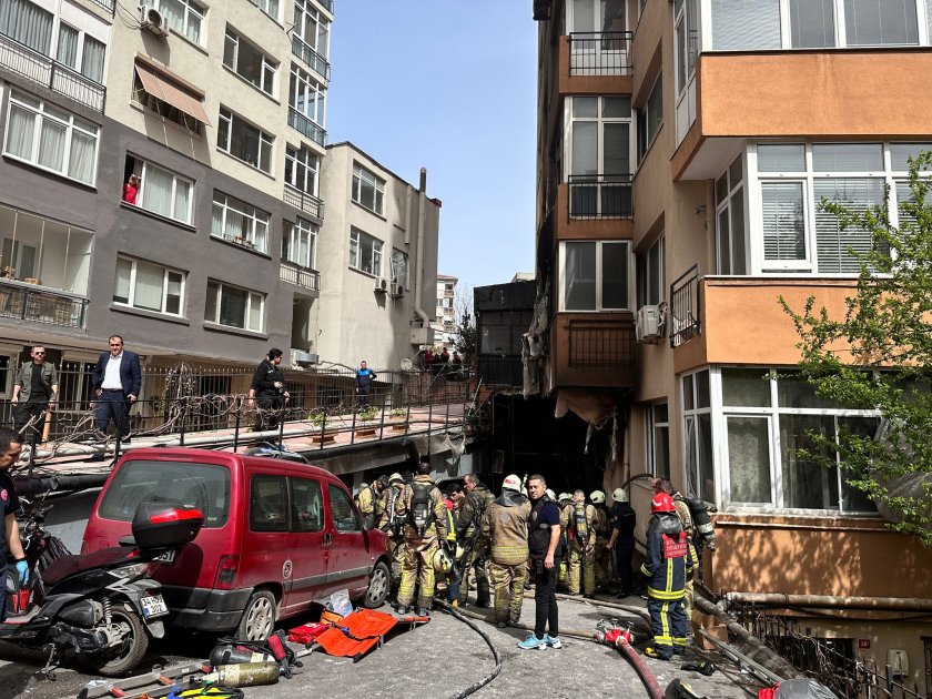 експлозия газова бутилка причинила пожара блок истанбул