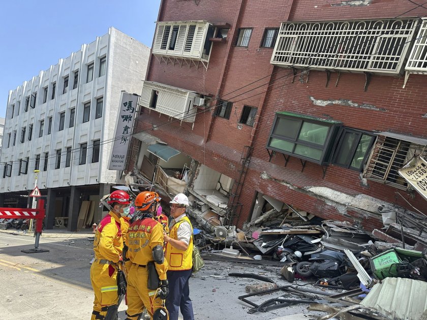 Снимка: Ново земетресение с магнитуд 6,3 разтърси Тайван