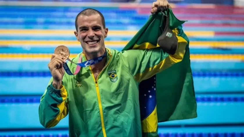Бразилският плувец Бруно Фратус, който спечели бронзов медал на 50