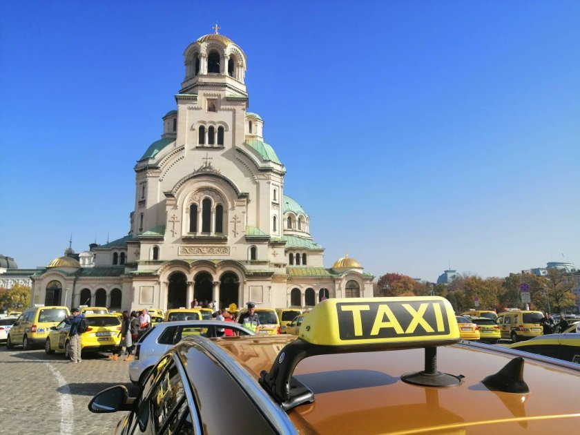 taxi drivers sofia launched indefinite protests