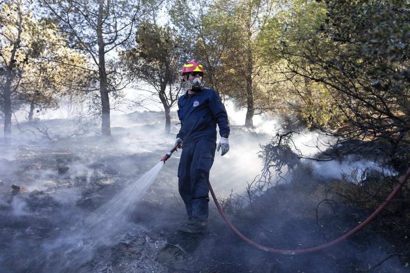 Силни мълнии подпалиха два пожара на гръцкия остров Тасос днес,