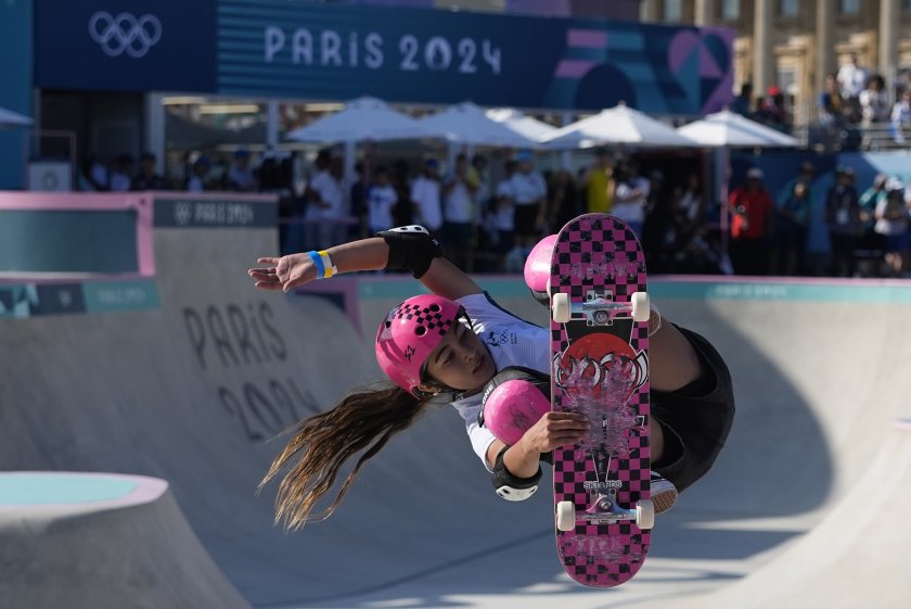 Ариса Трю скейтборд Париж 2024