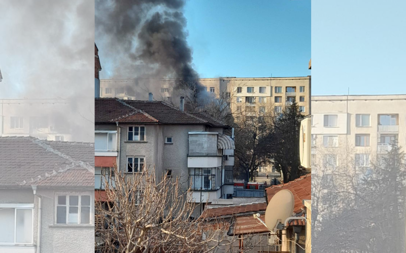 Пожар в жилищна сграда в Пловдив, има загинал (СНИМКИ и ВИДЕО)