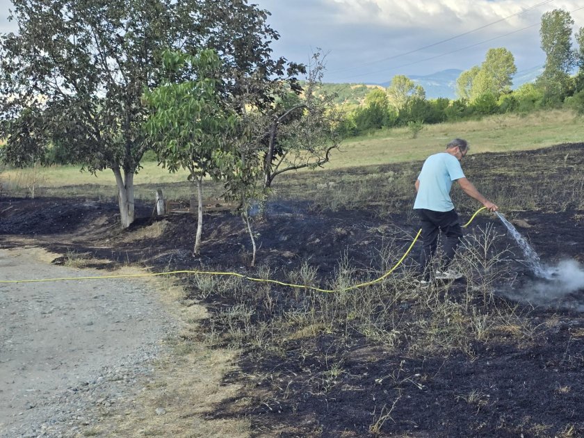 Пожарът край Кочериново: Пламъците едва не погълнаха няколко къщи