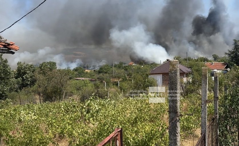 Горят къщи при голям пожар във вилна зона край Бургас