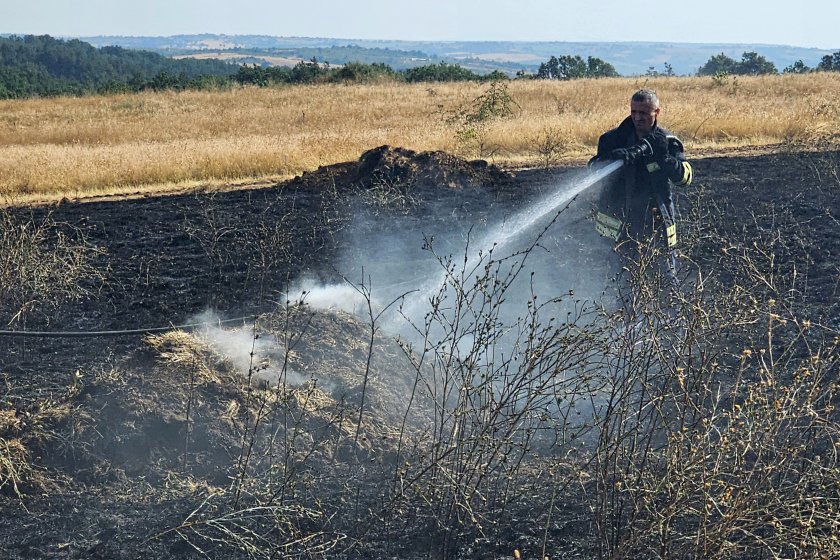 Обявено е частично бедствено положение в община Харманли заради разрастващия се пожар в Сакар