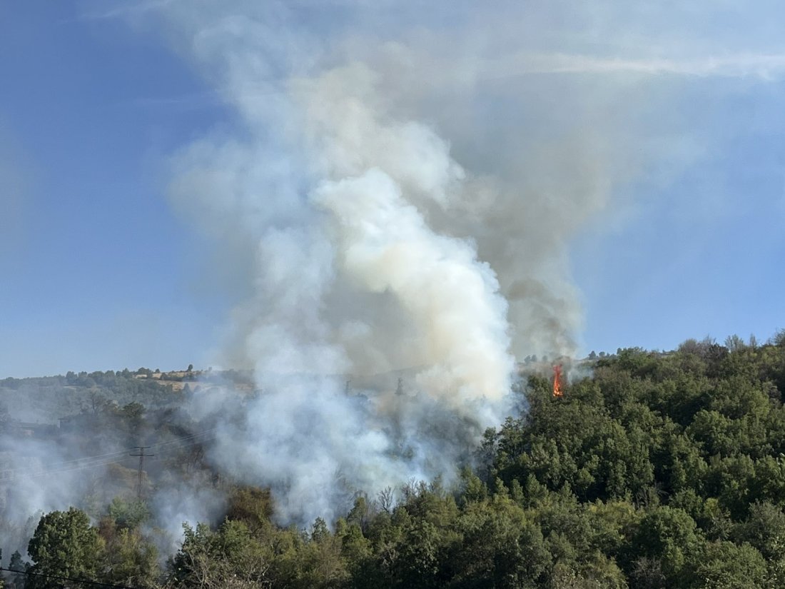 Пожар пламна в благоевградското село Селище (СНИМКИ И ВИДЕО)