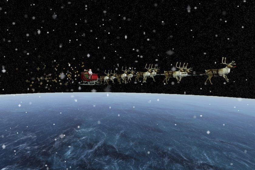 пътуването дядо коледа следите коледната шейна