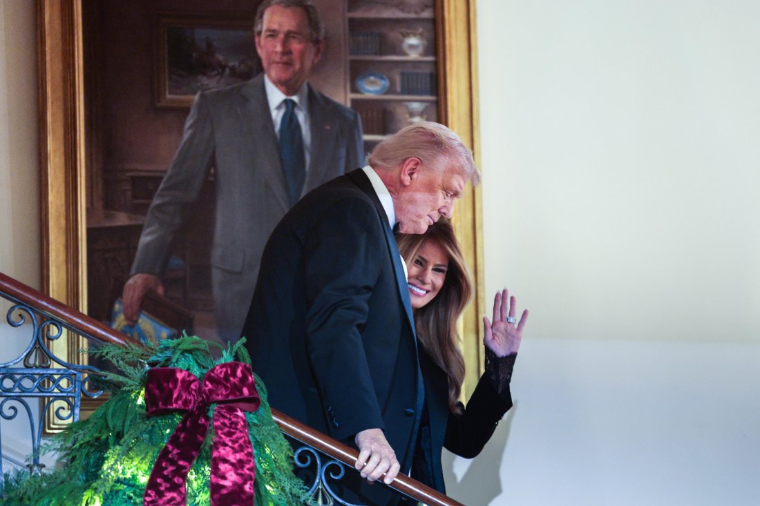 мелания тръмп посрещна около гости частна прожекция белия дом