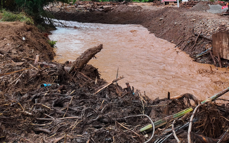 Проливните дъждове от последните дни предизвикаха днес наводнения в окръг