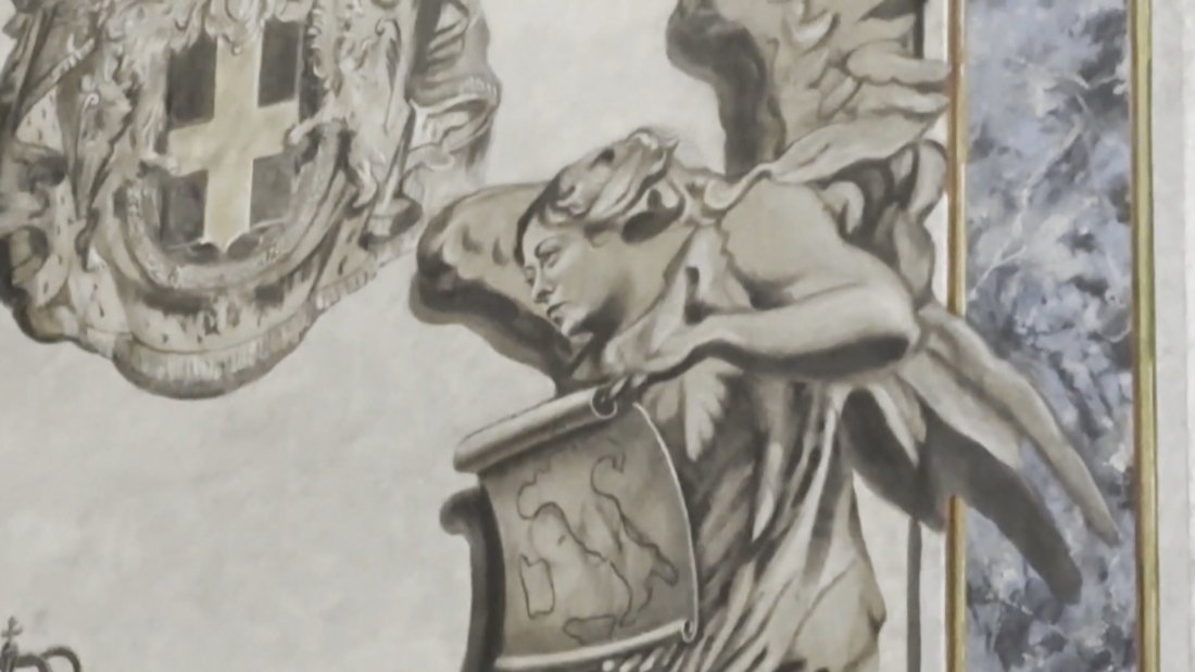 очевидна прилика римска базилика появи фреска лика джорджа мелони