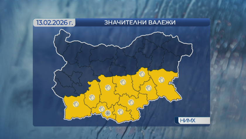 код жълто значителни валежи южна българия