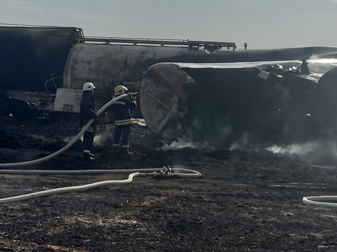 потушен пожарът дерайлиралия товарен влак цистерни село пясъчево