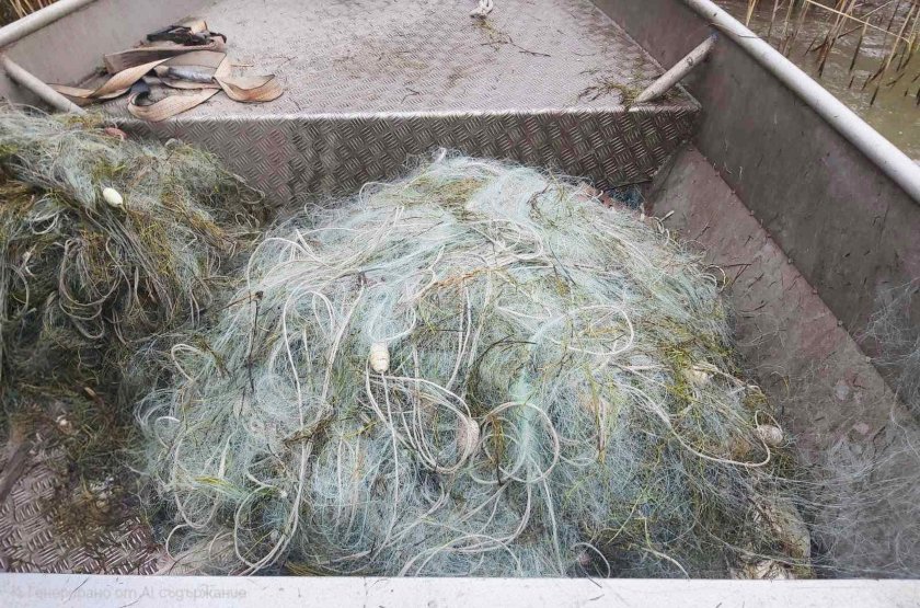 акция иара близо 600 незаконни мрежи риба извадиха езерото вая