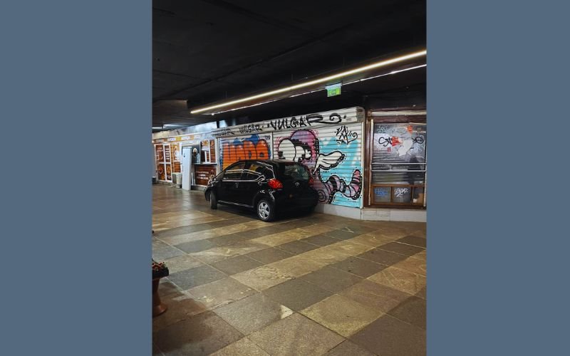 Автомобил паркира в подлеза на Орлов мост. Колата се е