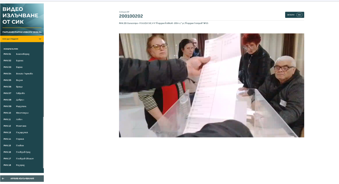 точно 2000 часа включи видеонаблюдението 682 секции съобщиха меу