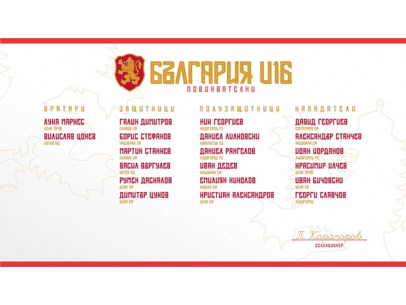 България U16 започна подготовка за две контроли срещу Литва